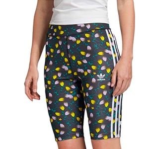 Adidas Floral Biker Shorts EUC